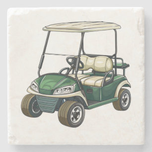 Posavasos De Piedra Montaña de piedra de carrito de golf
