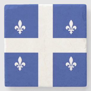 Posavasos De Piedra Montaña de piedra patriótica con bandera de Quebec