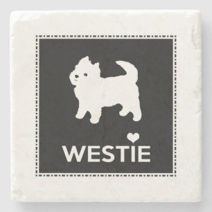 Posavasos De Piedra Montaña del oeste linda Terrier - amor Westies de