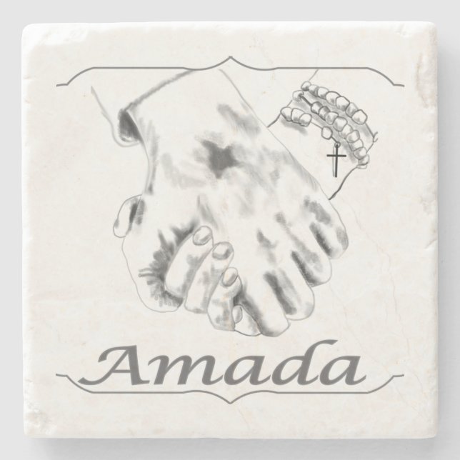 Posavasos De Piedra Montaña rusa "Amada" (Anverso)