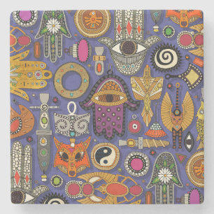 Posavasos De Piedra Montaña rusa azul violeta de TALISMANS