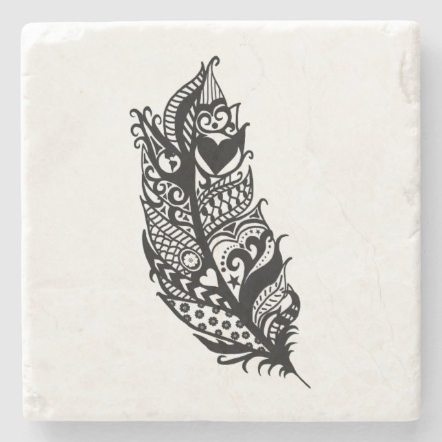 Posavasos De Piedra Montaña rusa de amor tribal (Anverso)