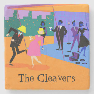 Posavasos De Piedra Montaña rusa de piedra de Fiesta retro urbano en 