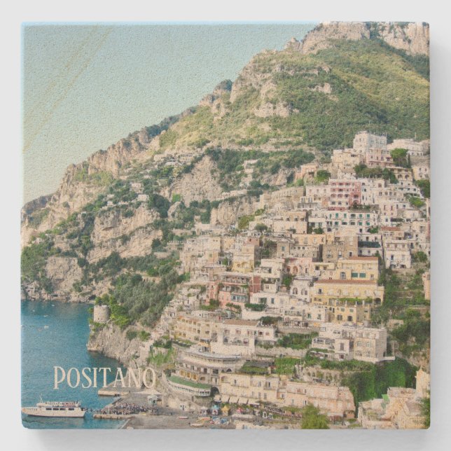 Posavasos De Piedra Montaña rusa Positano, Italia (Anverso)