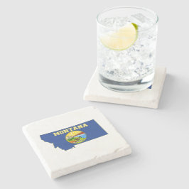 Posavasos De Piedra Montana Silhouette Map Shaped State Flag