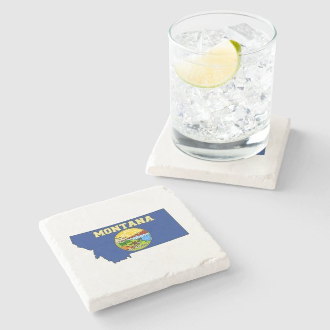 Posavasos De Piedra Montana Silhouette Map Shaped State Flag (Lateral)