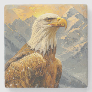 Posavasos De Piedra Montañas acuáticas del águila calva
