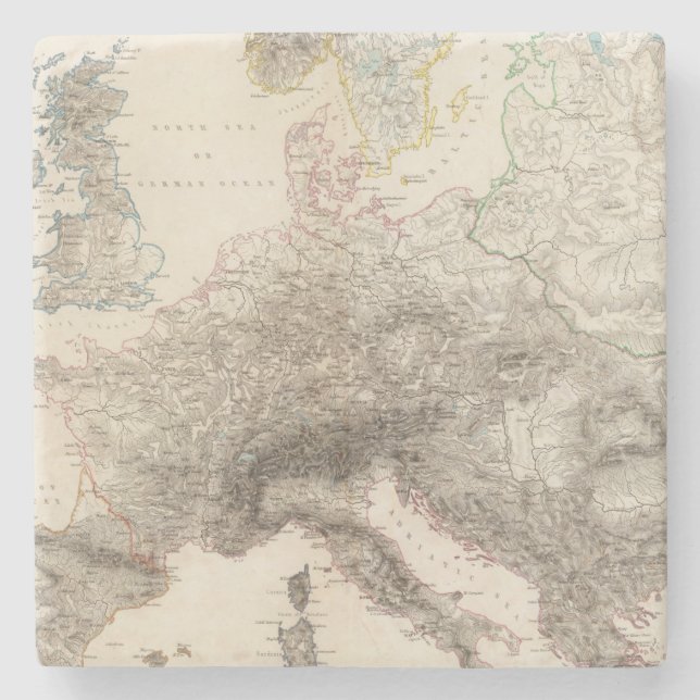 Posavasos De Piedra Montañas de Europa (Anverso)
