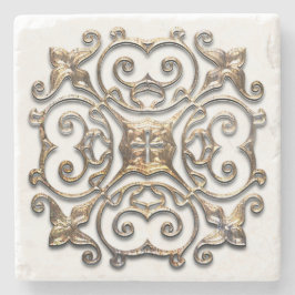 Posavasos De Piedra Montañas de piedra de diseño Metalizado de imitaci