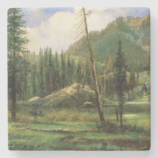 Posavasos De Piedra Montañas de Sierra Nevada (bosques americanos) (Anverso)