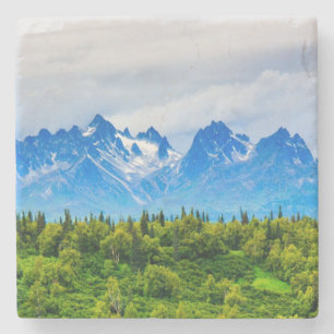 Posavasos De Piedra Montañas majestuosas de Alaska