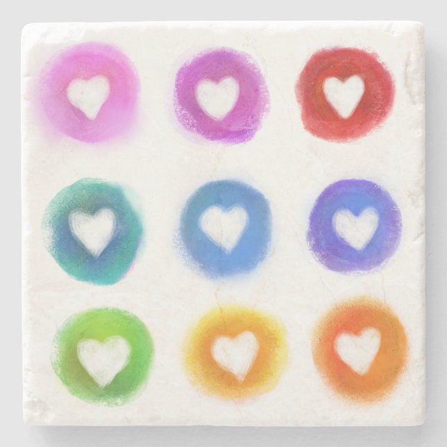 Posavasos De Piedra Montura de mármol con imágenes cuadradas (Anverso)