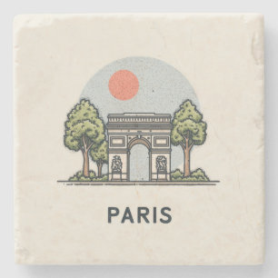 Posavasos De Piedra Monumental Parisina Minimalista Encantadora