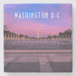 Posavasos De Piedra Monumento a Washington al atardecer