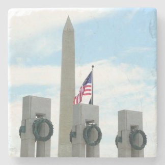 Posavasos De Piedra Monumento a Washington y monumento a la Segunda Gu