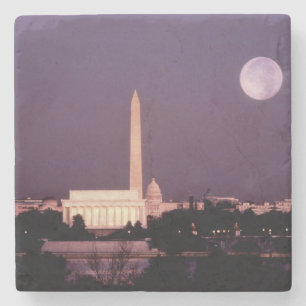 Posavasos De Piedra Monumento de Washington, el capitolio y Jefferson