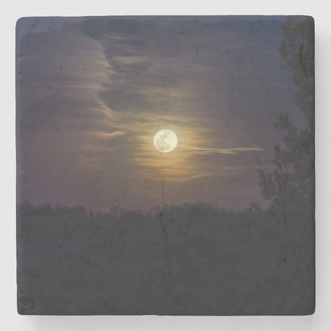 Posavasos De Piedra Moon Silhouette (Anverso)