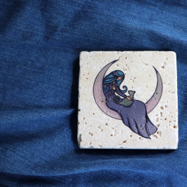 Posavasos De Piedra Moon Witch MoonChild Pagan Wicca Art