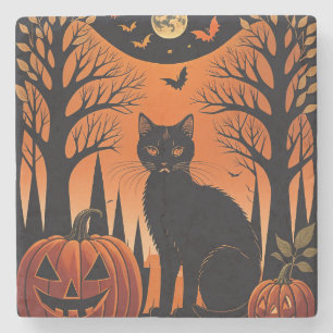 Posavasos De Piedra Moonlit Meow