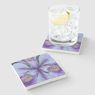 Posavasos De Piedra Morado Iris Floral