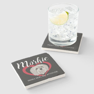 Posavasos De Piedra Morkie - Perro Pequeño, Gran Actitud - 3