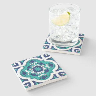Posavasos De Piedra Moroccan Oasis Mosaic for Luxury Mediterranean