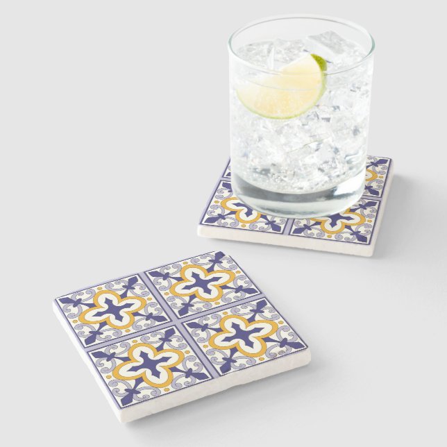 Posavasos De Piedra Moroccan Tiles Pattern #2 (Lateral)