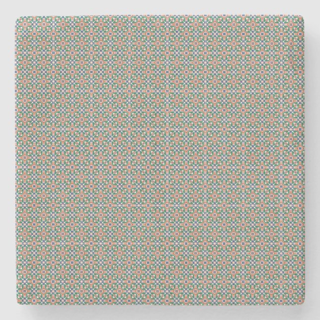 Posavasos De Piedra Moroccan Zellige Pattern Geometric Coaster (Anverso)