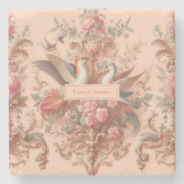 Posavasos De Piedra Morris rosa barroco flor rococó