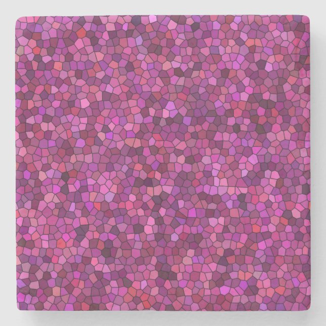 Posavasos De Piedra Mosaic Pink (Anverso)