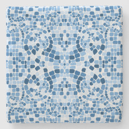 Posavasos De Piedra Mosaico azul bizantino