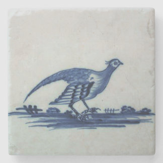 Posavasos De Piedra Mosaico azul Delft antiguo - Grueso en la hierba