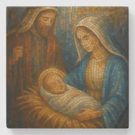 Posavasos De Piedra Mosaico de vidrio tintado de la Natividad | Sagrad