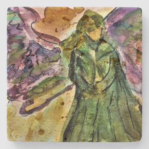 Posavasos De Piedra mosaico Mi Guardian Angel Travertine