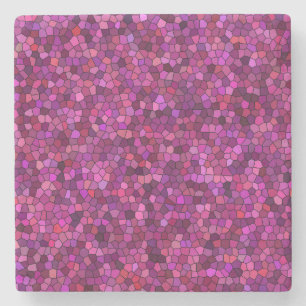 Posavasos De Piedra Mosaico Rosa Púrpura 