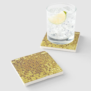 Posavasos De Piedra Mosaicos de oro Elegante lujo moderno