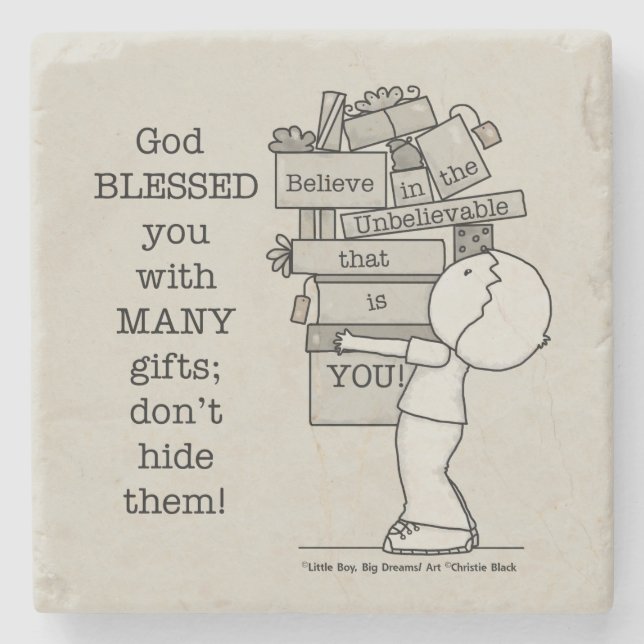 Posavasos De Piedra Mostrar tus regalos (Anverso)