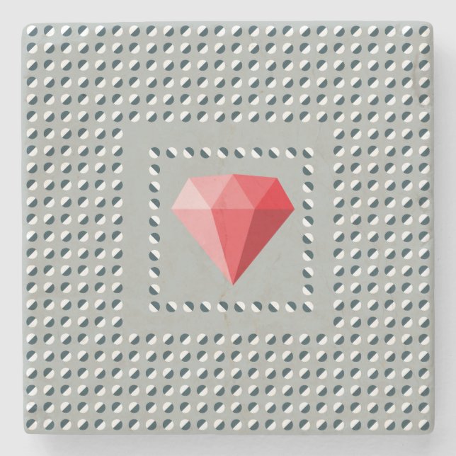 Posavasos De Piedra Motif dansant Illusion d'optique Rubis  (Anverso)