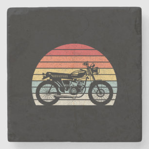 Posavasos De Piedra Moto retro vintage