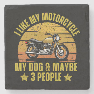 Posavasos De Piedra Motocicleta de perro