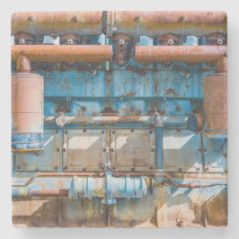 Posavasos De Piedra Motor diesel imperial del Atlas viejo y oxidado en