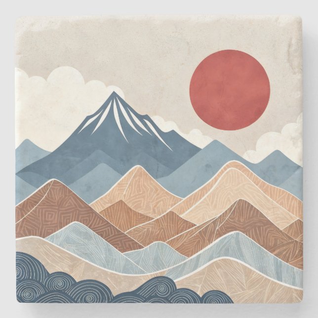 Posavasos De Piedra Mountains Sunset Beauty (Anverso)