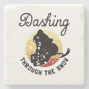 Posavasos De Piedra Movilización De Nieve - Arrojando La Nieve