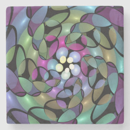 Posavasos De Piedra Movimientos coloridos Resumen Arte Fractal Trippy