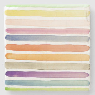 Posavasos De Piedra Movimientos pintados a mano del cepillo de la