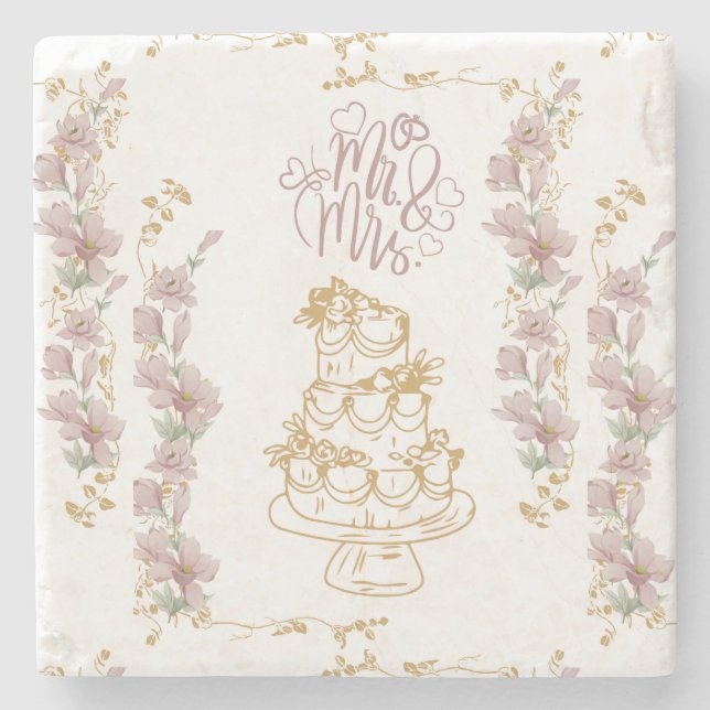 Posavasos De Piedra mr y mrs (Anverso)