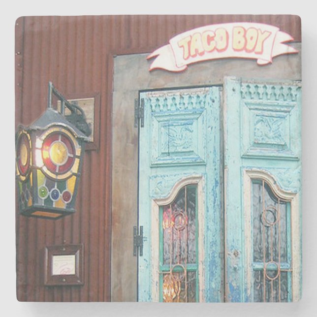 Posavasos De Piedra Muchacho del Taco, playa de la locura, práctico de (Anverso)