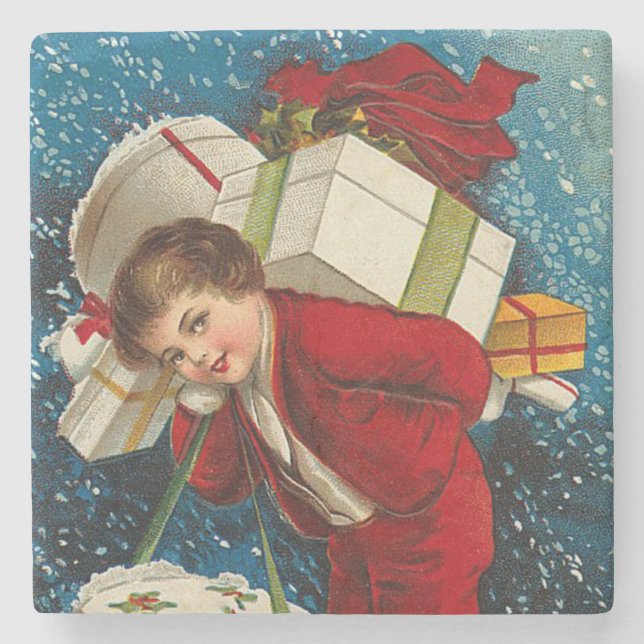 Posavasos De Piedra Muchos paquetes de Navidades (Anverso)