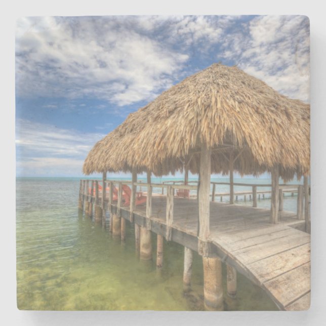 Posavasos De Piedra Muelle del Caribe (Anverso)