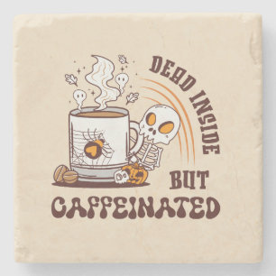 Posavasos De Piedra Muerto adentro pero cafeinado